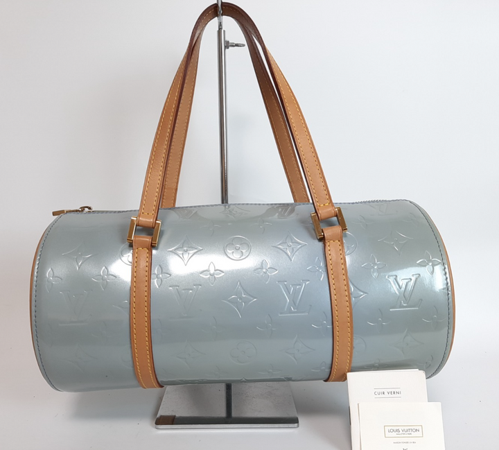 Louis Vuitton Vernis Bedford Hand Bag M91007 Vernis Monogram Blue VI00630