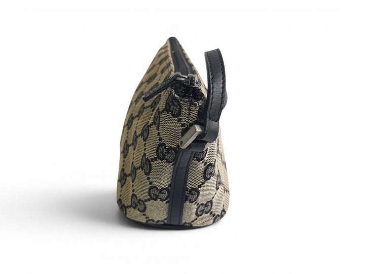 Gucci Bag Accessory Pouch Purse GG Canvas Gray Brown Silver Hardware4