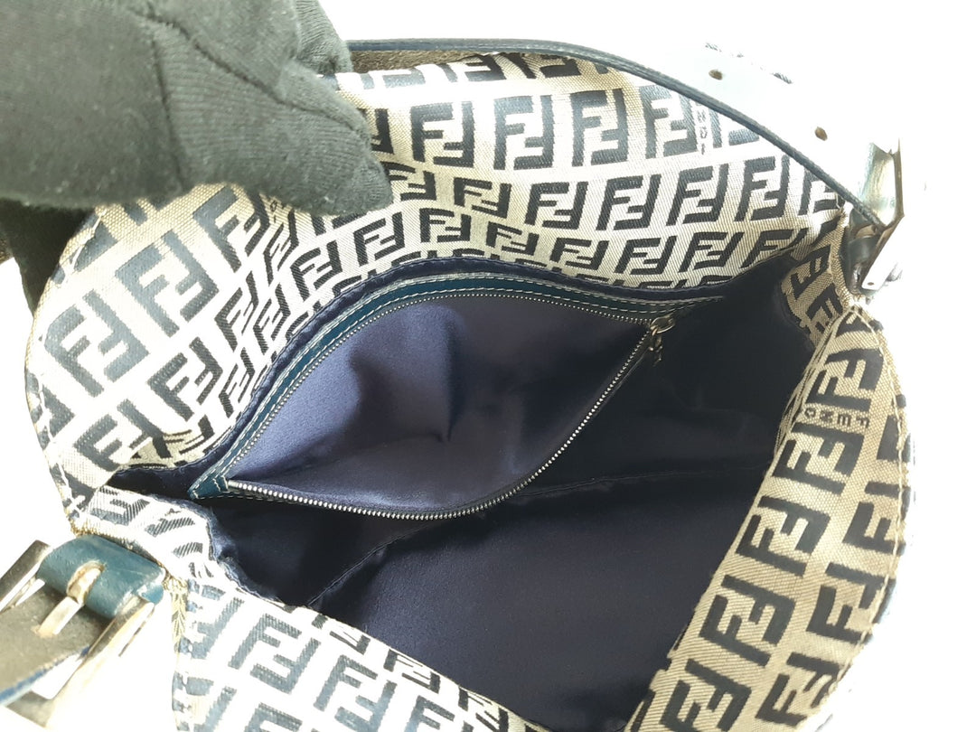 FENDI Zucca Mamma Baguette Shoulder Hand Bag Canvas Leather Gray9