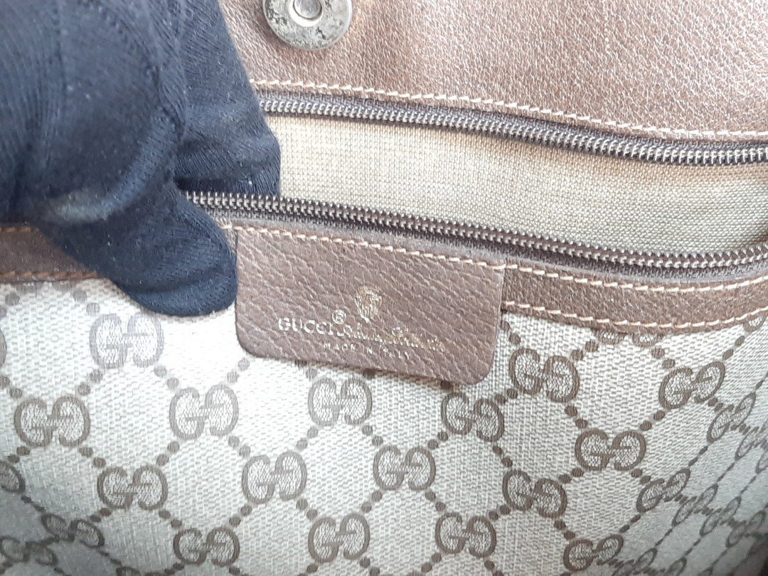 Gucci Sherry Line Tote Bag Shoulder Bag GG Pattern Brown PVC Leather9