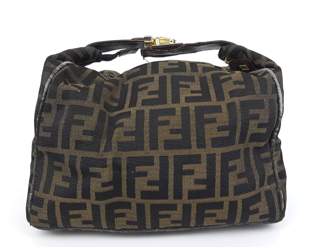 Fendi Zucca Mamma Baguette Brown Hand Bag Gold Hardware Canvas Leather0