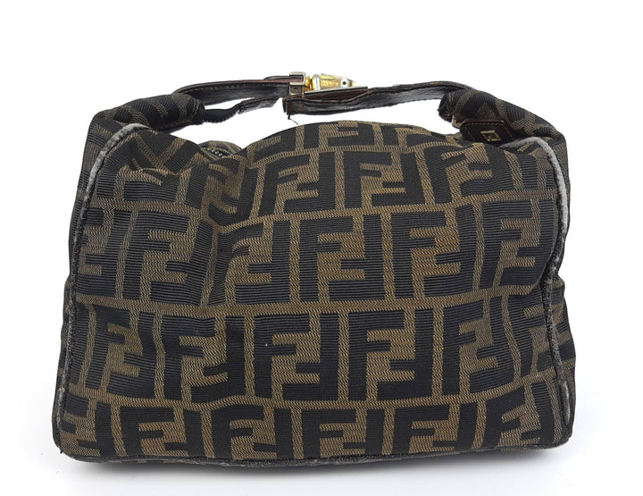 Fendi Zucca Mamma Baguette Brown Hand Bag Gold Hardware Canvas Leather0