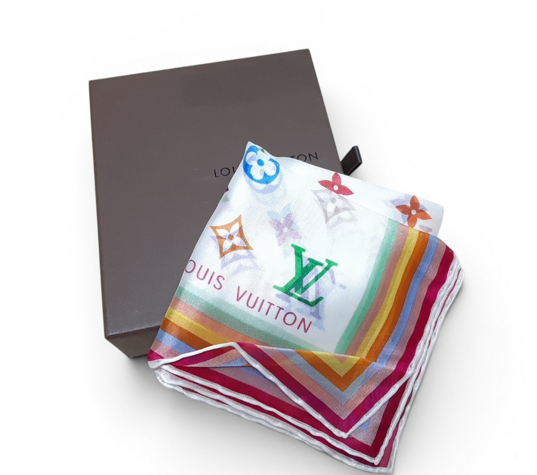 Louis Vuitton Multicolor Scarf Monogram White Takashi Murakami Box0