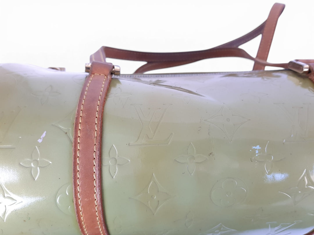 Louis Vuitton Vernis Bedford Hand Bag M91329 Vernis Monogram Green VI09294