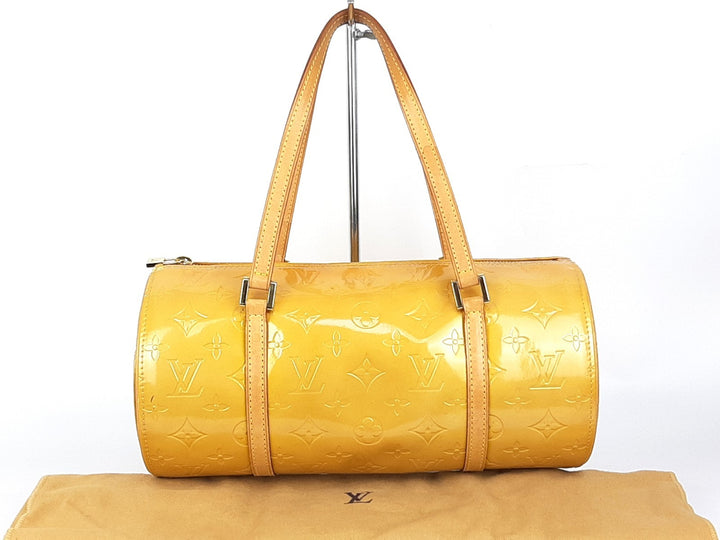 Louis Vuitton Vernis Bedford Hand Bag M91006 Monogram Yellow VI09090