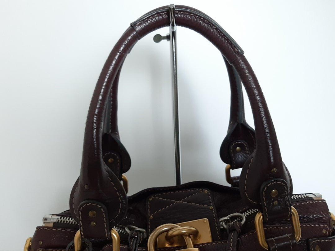 Chloe Paddington Brown Glod Padlock Key Women's Hand Shoulder Bag6
