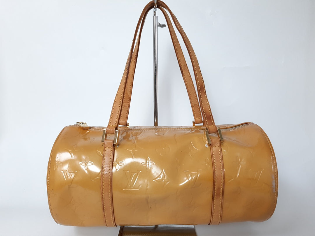 Louis Vuitton Vernis Bedford Hand Bag M91006 Vernis Monogram Yellow VI09190