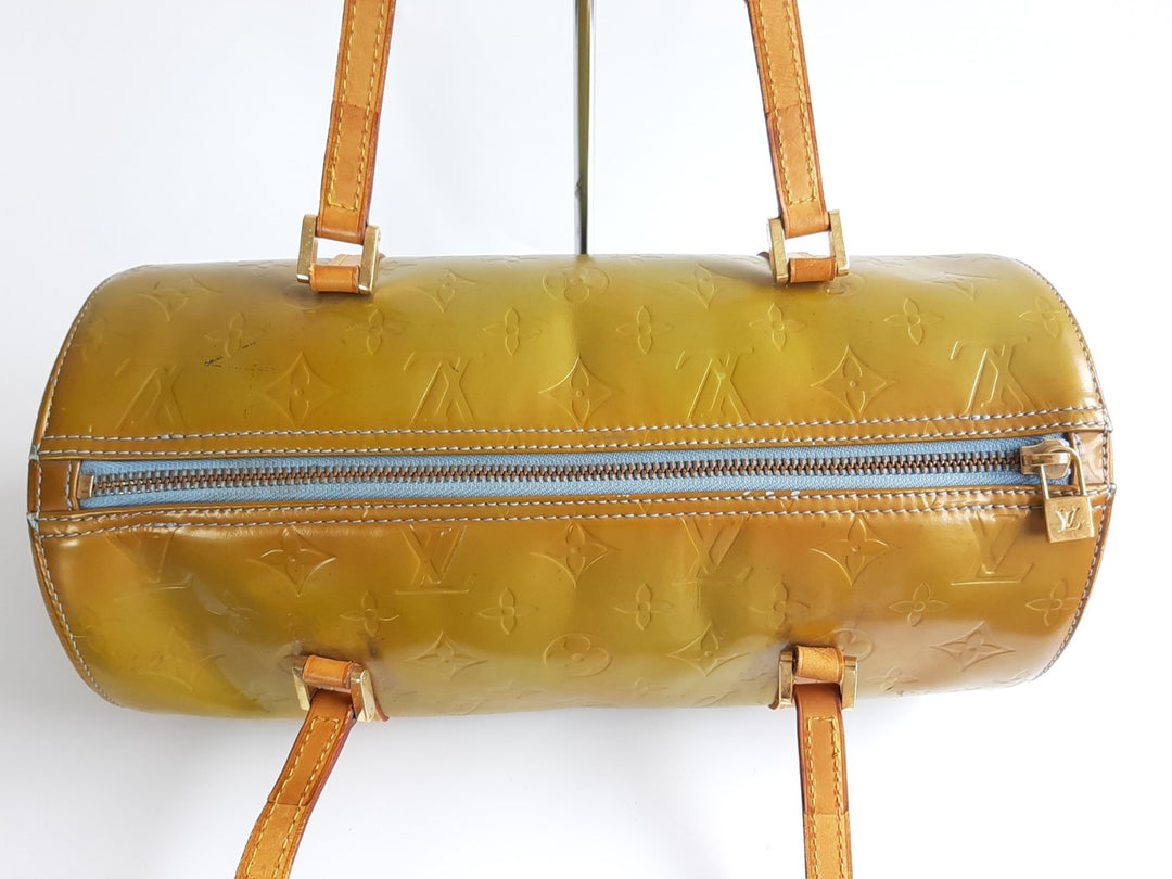 Louis Vuitton Vernis Bedford Hand Bag M91329 Vernis Monogram Green TH09684