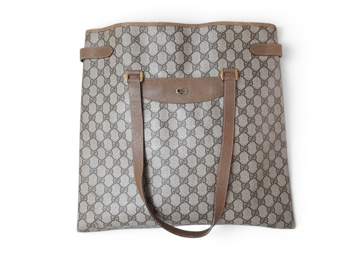 Gucci Sherry Line Tote Bag Shoulder Bag GG Pattern Brown PVC Leather0