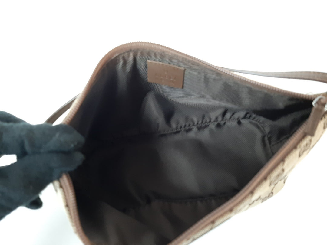 Gucci Bag Accessory Pouch Purse GG Canvas Beige Silver Hardware8
