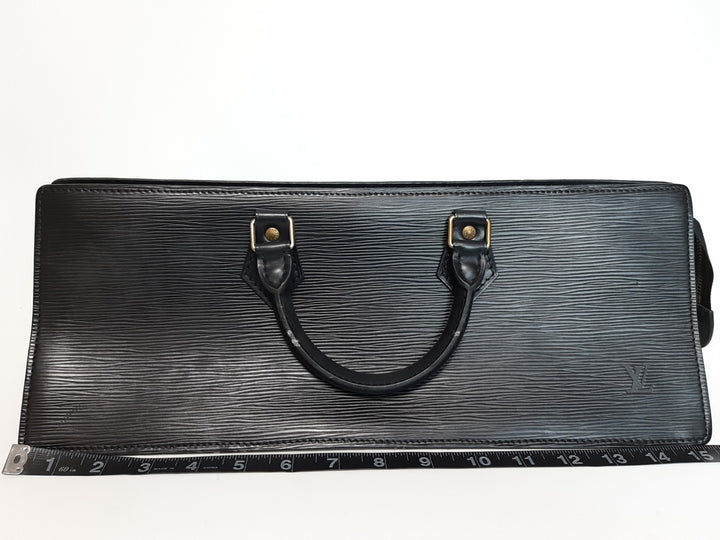 Louis Vuitton Sac Triangle Epi Handbag M52092 Black Gold Hardware MI09928