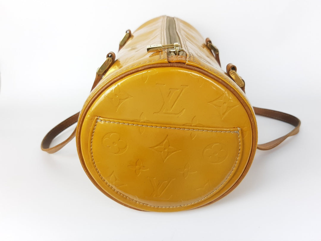 Louis Vuitton Vernis Bedford Hand Bag M91006 Monogram Yellow VI19186