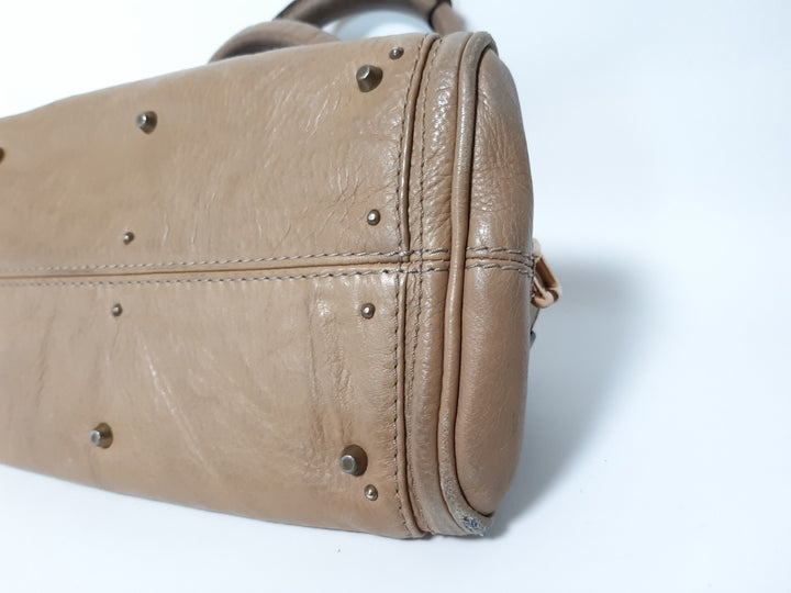 Chloe Mini Paddington Handbag Beige Light Brown Leather Gold Padlock Key10
