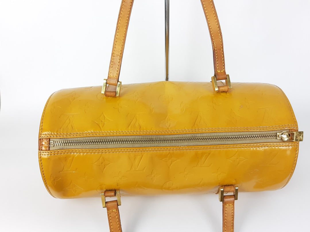 Louis Vuitton Vernis Bedford Hand Bag M91006 Monogram Yellow VI19185