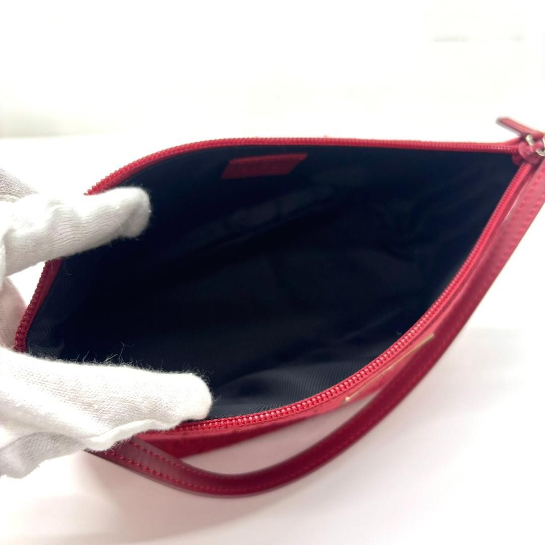 Gucci Bag Accessory Pouch Purse GG Canvas Red Silver Hardware9