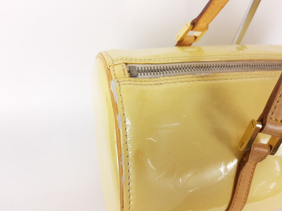 Louis Vuitton Vernis Bedford Hand Bag M91006 Vernis Monogram Yellow VI00654