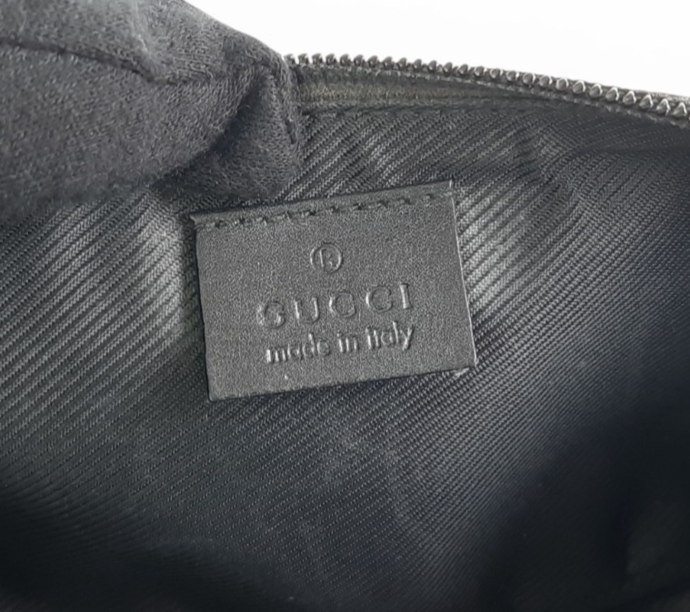 Gucci Bag Accessory Pouch Purse GG Canvas Black Silver Hardware7