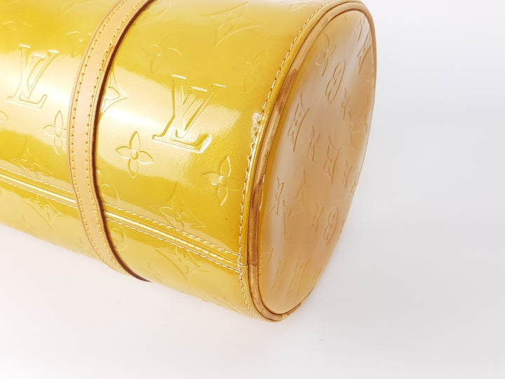 Louis Vuitton Vernis Bedford Hand Bag M91006 Monogram Yellow TH09399