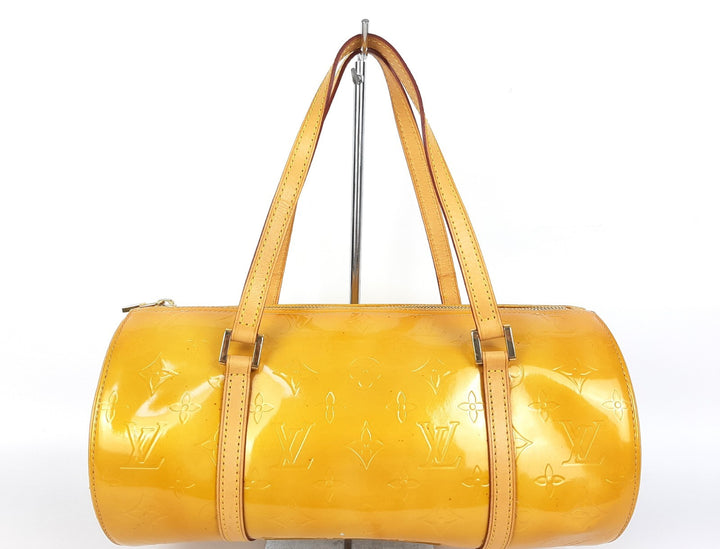Louis Vuitton Vernis Bedford Hand Bag M91006 Monogram Yellow TH09680