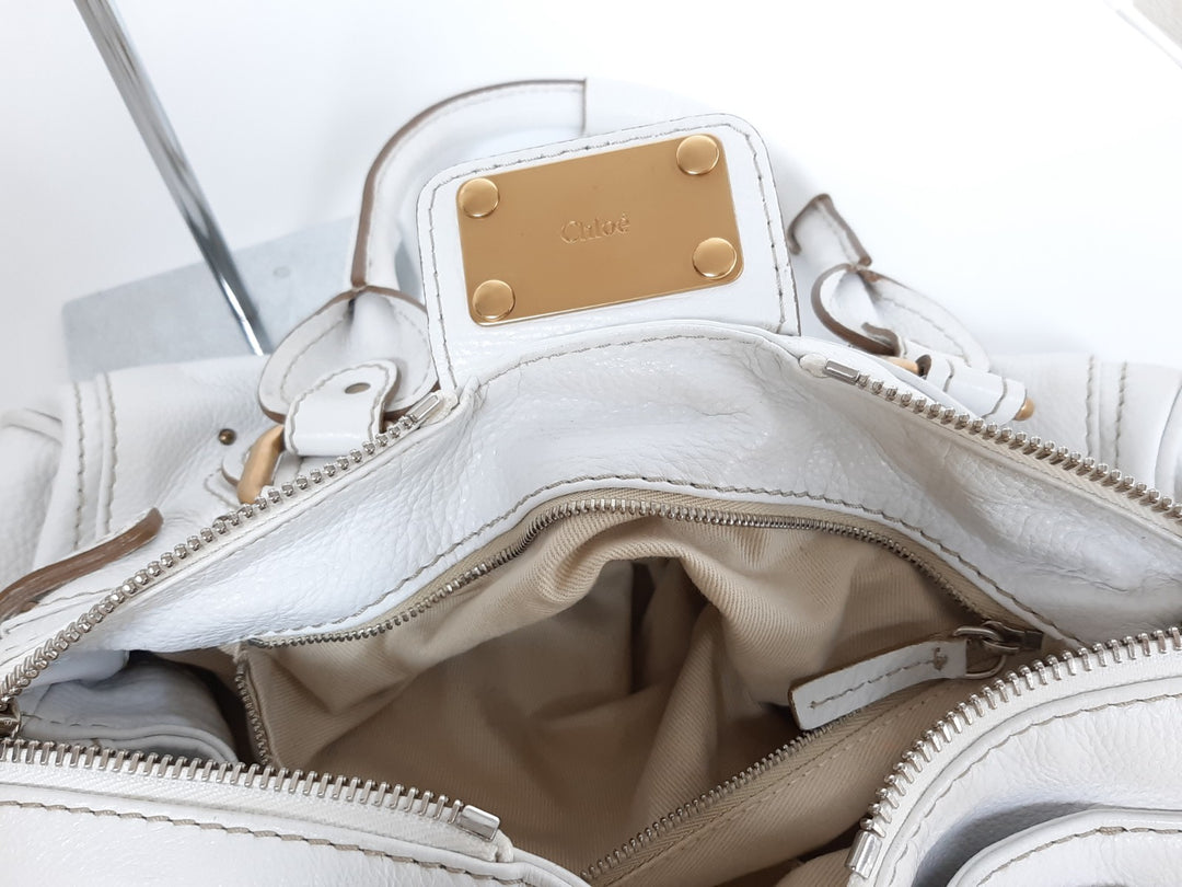 Chloe Paddington White Glod Padlock Key Women's Hand Shoulder Bag14