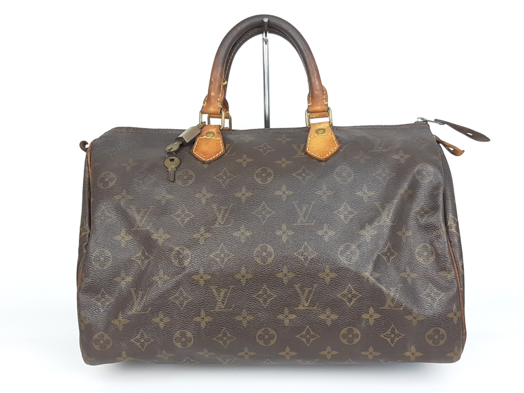 Louis Vuitton Speedy 35 Monogram Boston Hand Bag Purse SA821 Padlock Key0