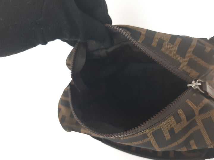 Fendi Zucca Mamma Baguette Brown Hand Bag Pouch Gold Hardware Canvas Leather9