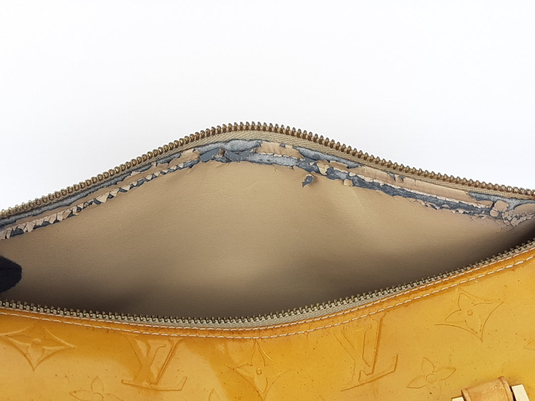 Louis Vuitton Vernis Bedford Hand Bag M91006 Monogram Yellow TH192816