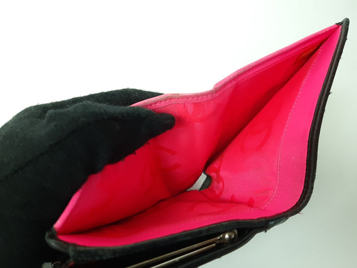 CHANEL Cambon Folding Lambskin Black x White Pink Silver Hardware8