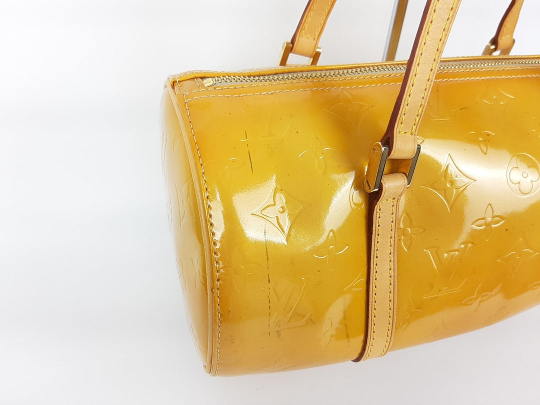 Louis Vuitton Vernis Bedford Hand Bag M91006 Monogram Yellow TH09684