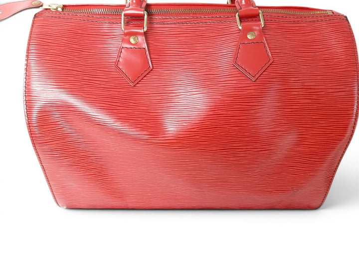 Louis Vuitton Handbag Speedy 30 M43007 Epi Red Boston Bag VI0932 Padlock Key8