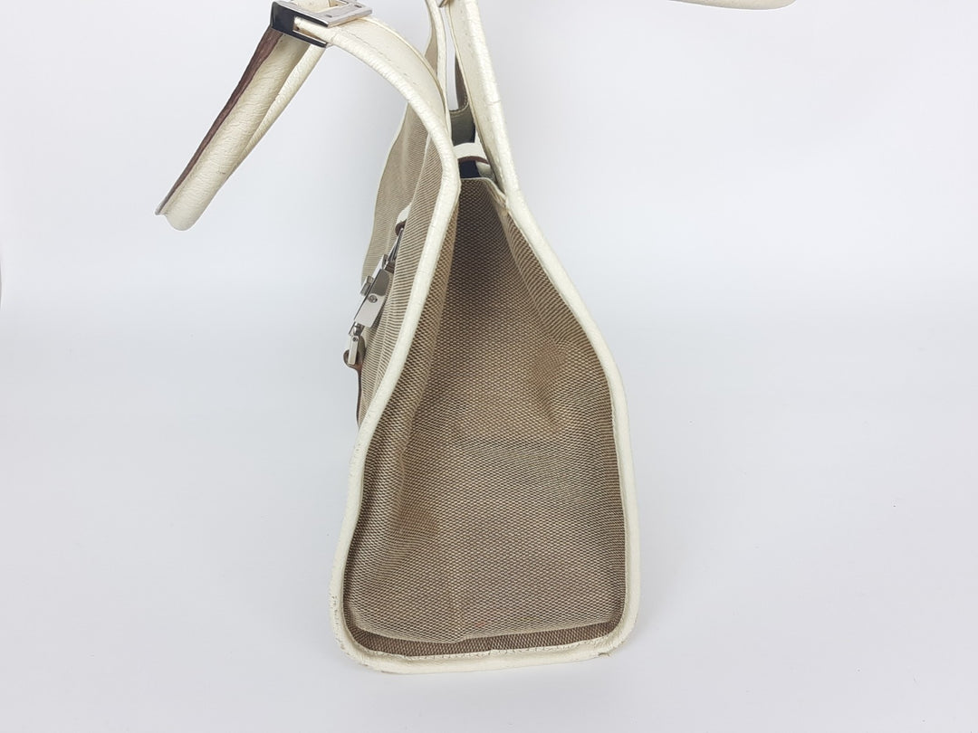 Gucci Jackie GG Canvas Handbag One Shoulder Tote Bag Beige Brown Silver Hardware5