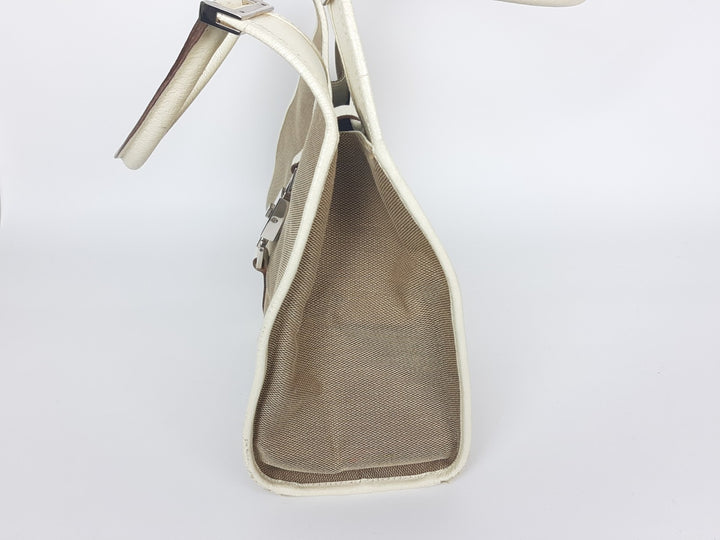 Gucci Jackie GG Canvas Handbag One Shoulder Tote Bag Beige Brown Silver Hardware5