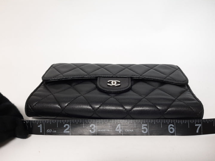 CHANEL Matelasse Long Wallet Leather Black With Box Guarantee Card19
