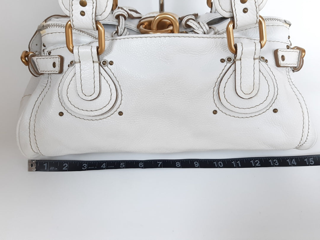 Chloe Paddington White Glod Padlock Key Women's Hand Shoulder Bag16
