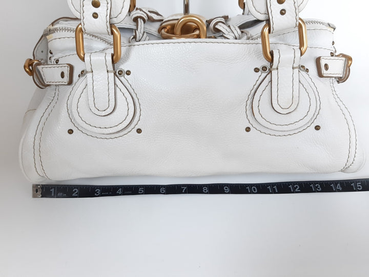 Chloe Paddington White Glod Padlock Key Women's Hand Shoulder Bag16