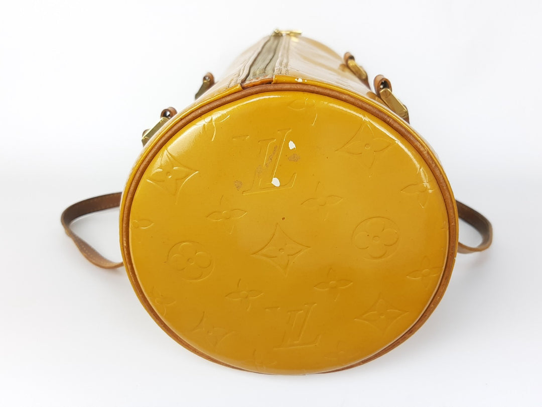 Louis Vuitton Vernis Bedford Hand Bag M91006 Monogram Yellow VI19187