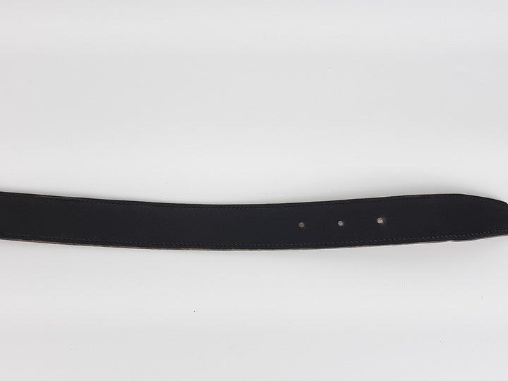 HERMES Constance H Buckle Belt Reversible Leather Orange Black Silver Size 754