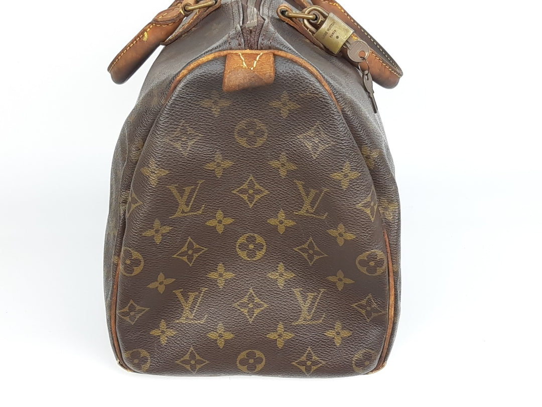 Louis Vuitton Speedy 35 Monogram Boston Hand Bag Purse SA821 Padlock Key7