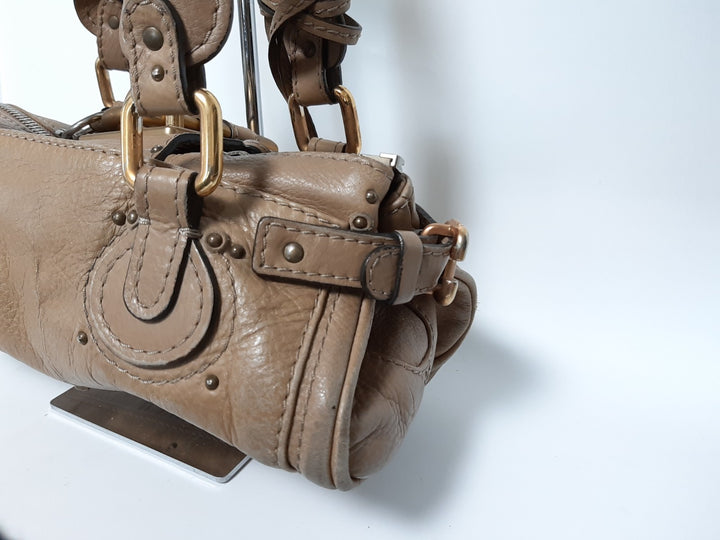 Chloe Mini Paddington Handbag Beige Light Brown Leather Gold Padlock Key6