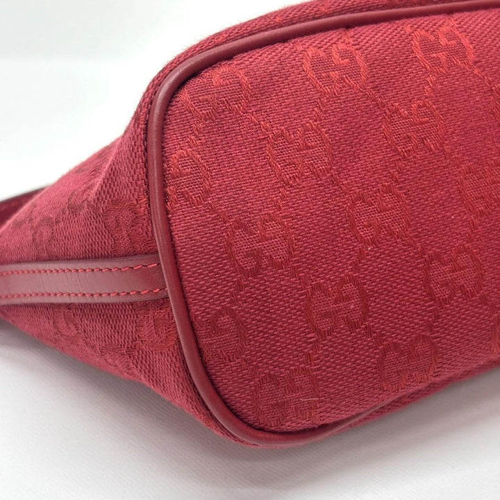 Gucci Bag Accessory Pouch Purse GG Canvas Red Silver Hardware7