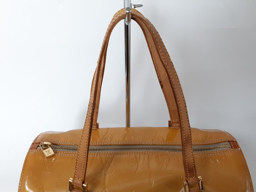 Louis Vuitton Vernis Bedford Hand Bag M91006 Vernis Monogram Yellow VI09193