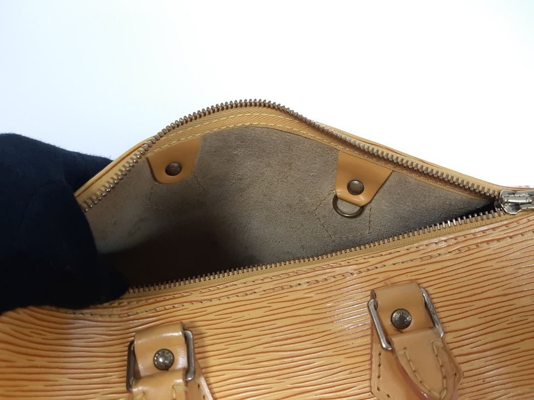 Louis Vuitton Handbag Speedy 25 Epi Leather M43019 Yellow Boston VI1914 Padlock11
