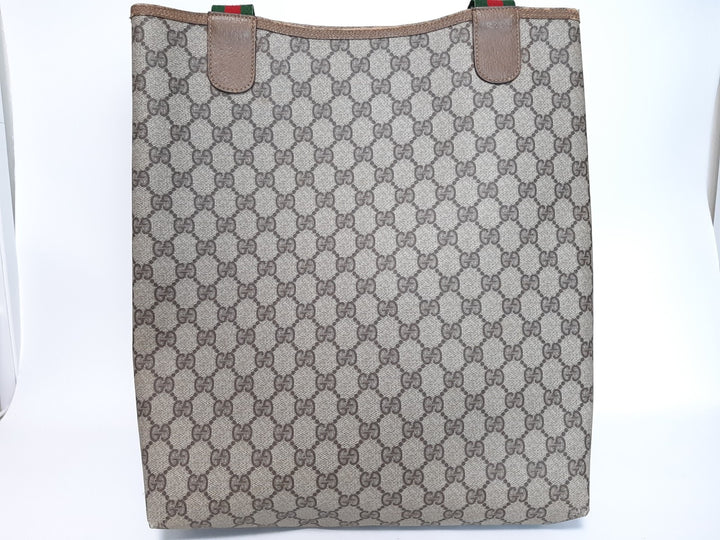 Gucci Sherry Line Tote Bag Shoulder Bag GG Pattern Brown PVC Leather2