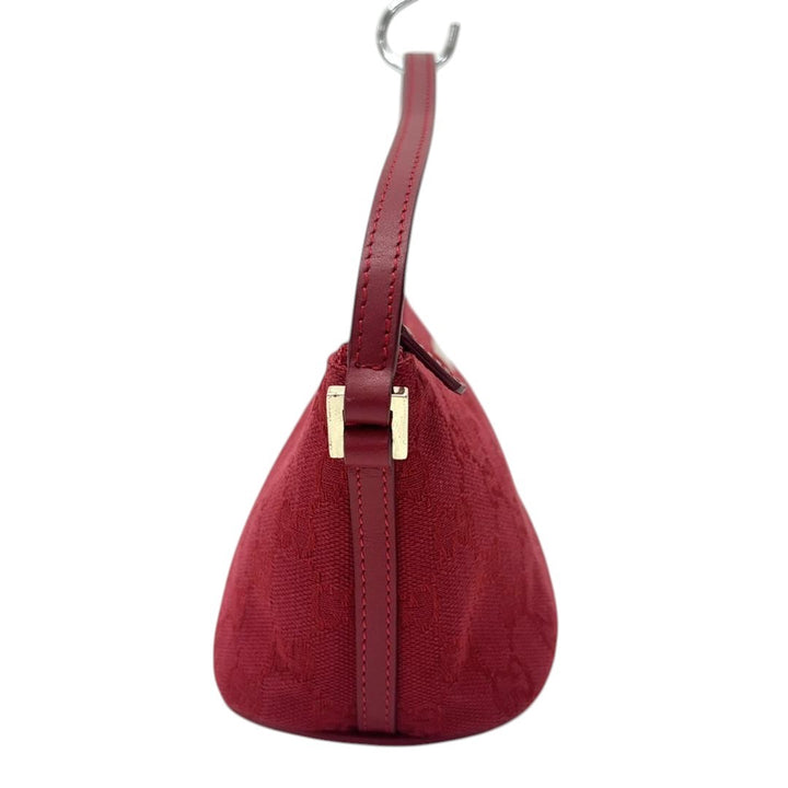 Gucci Bag Accessory Pouch Purse GG Canvas Red Silver Hardware4