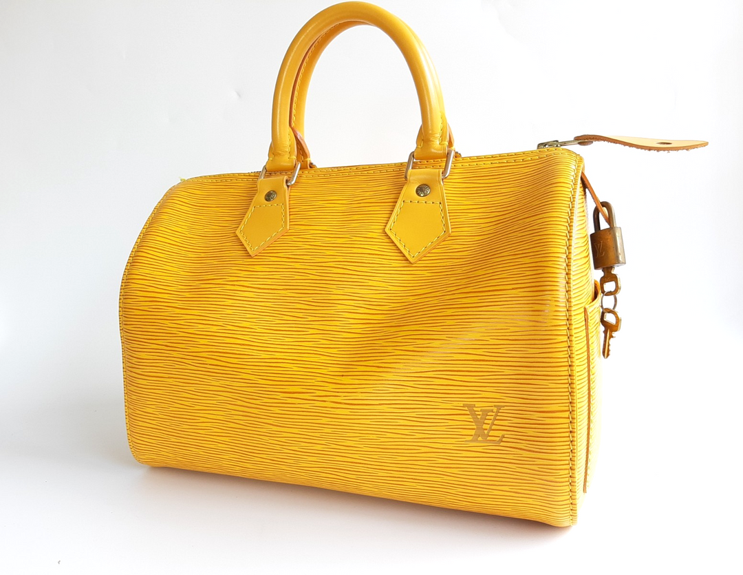 Louis Vuitton Handbag Speedy 25 Epi Leather M43019 Yellow Boston VI0955 Padlock0