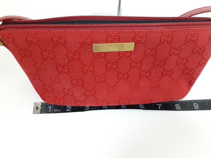 Gucci Bag Accessory Pouch Purse GG Canvas Red Silver Hardware10