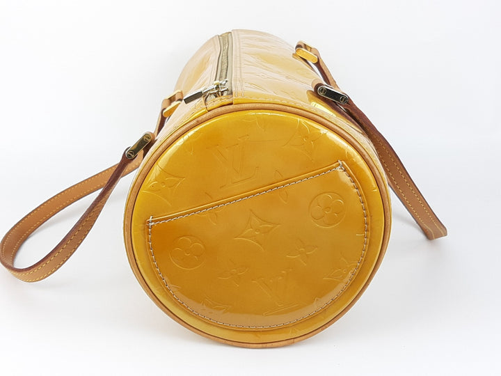 Louis Vuitton Vernis Bedford Hand Bag M91006 Monogram Yellow VI00317