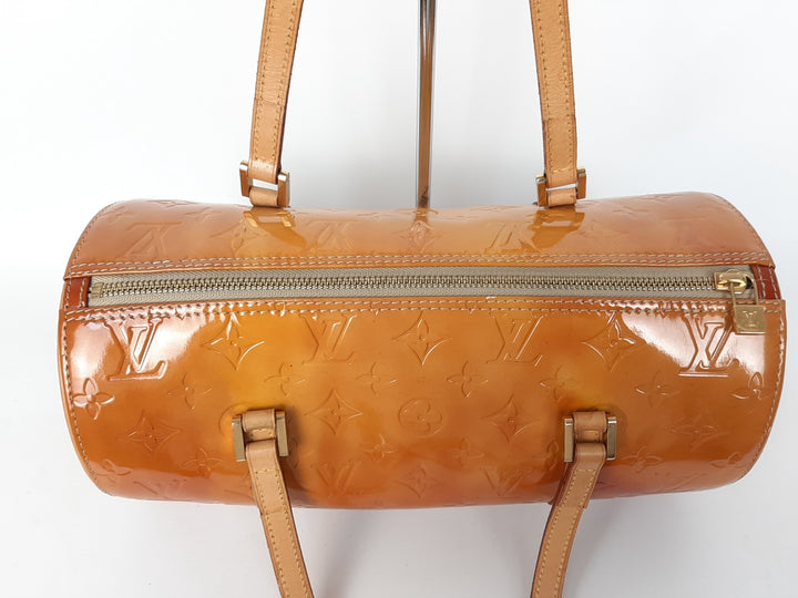 Louis Vuitton Vernis Bedford Hand Bag M91006 Monogram Yellow VI19184