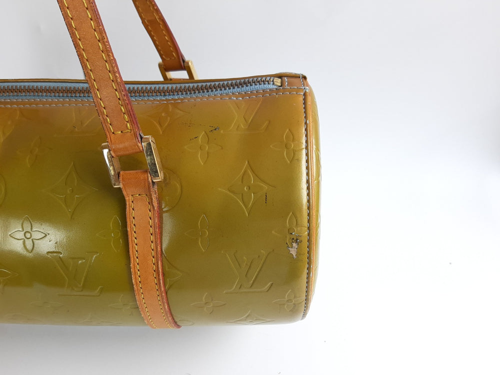 Louis Vuitton Vernis Bedford Hand Bag M91329 Vernis Monogram Green TH09681