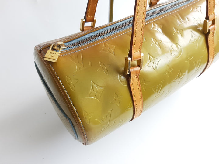 Louis Vuitton Vernis Bedford Hand Bag M91329 Vernis Monogram Green TH09682